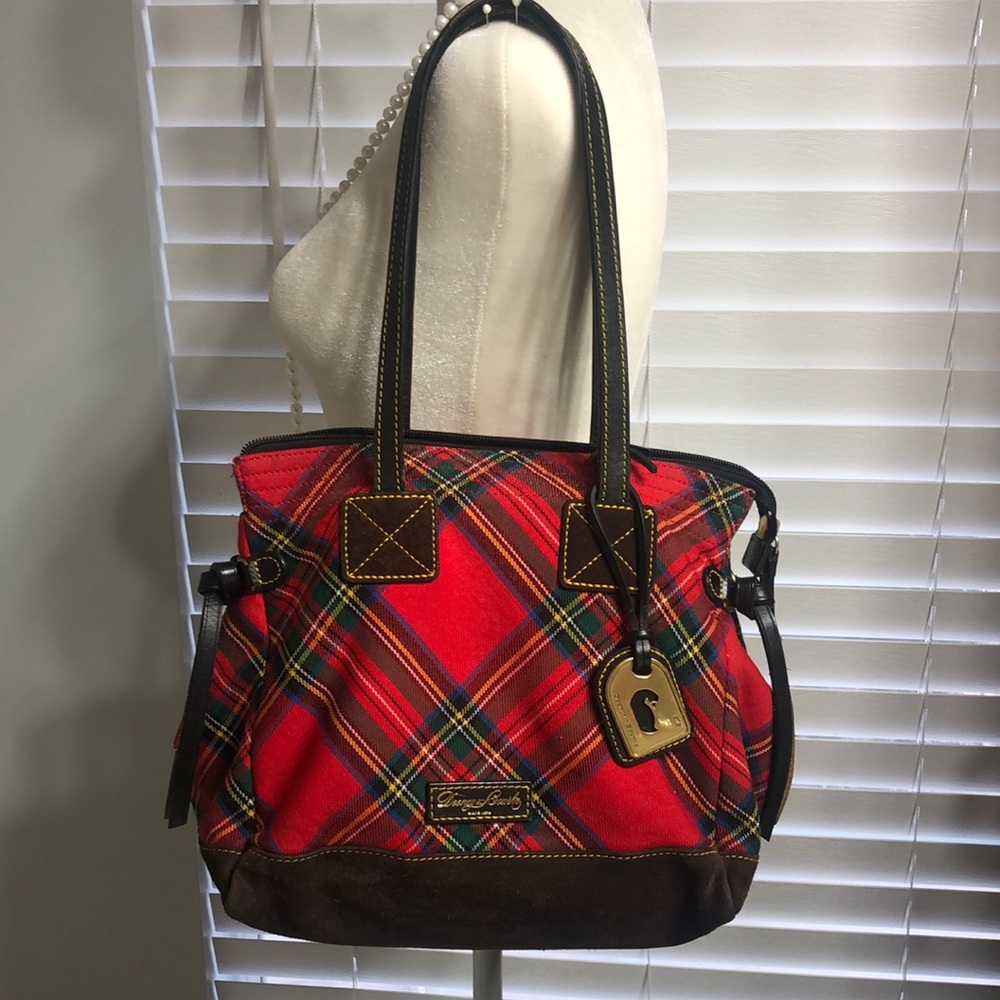Dooney & Bourke Red Plaid Tote Bag